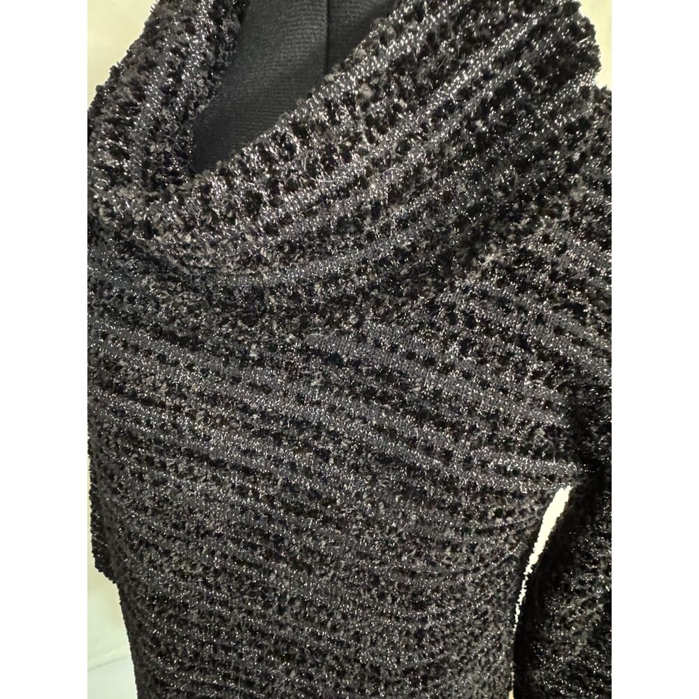 Jones New York Collection Long Sleeve Sweater Cowl Turtleneck Black Size L